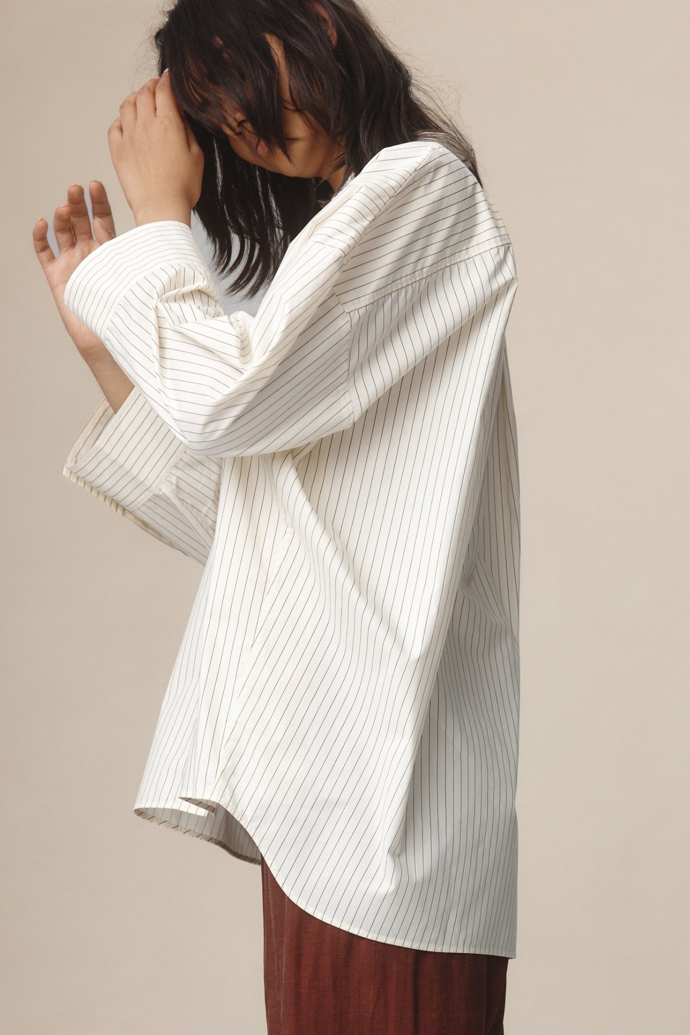 26SS EDIE SHIRT - IVORY / BLACK STRIPE