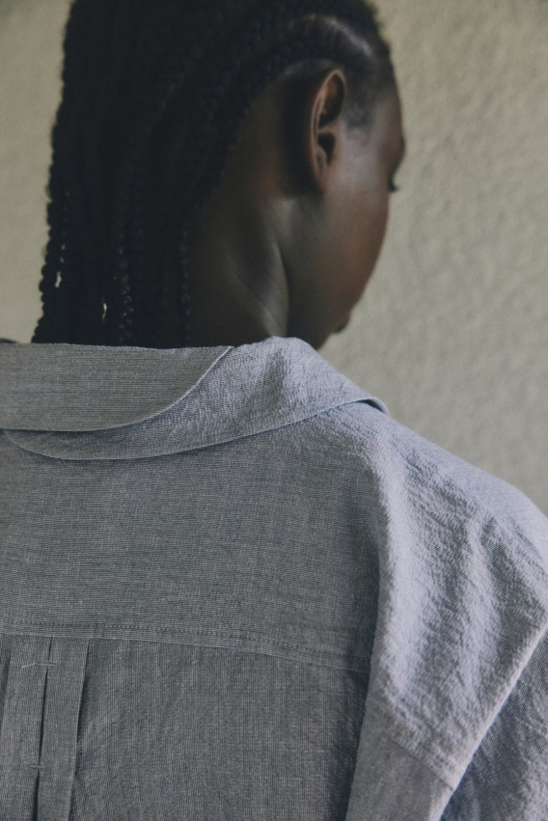 26SS FREDDY SHIRT - CHARCOAL STRIPE