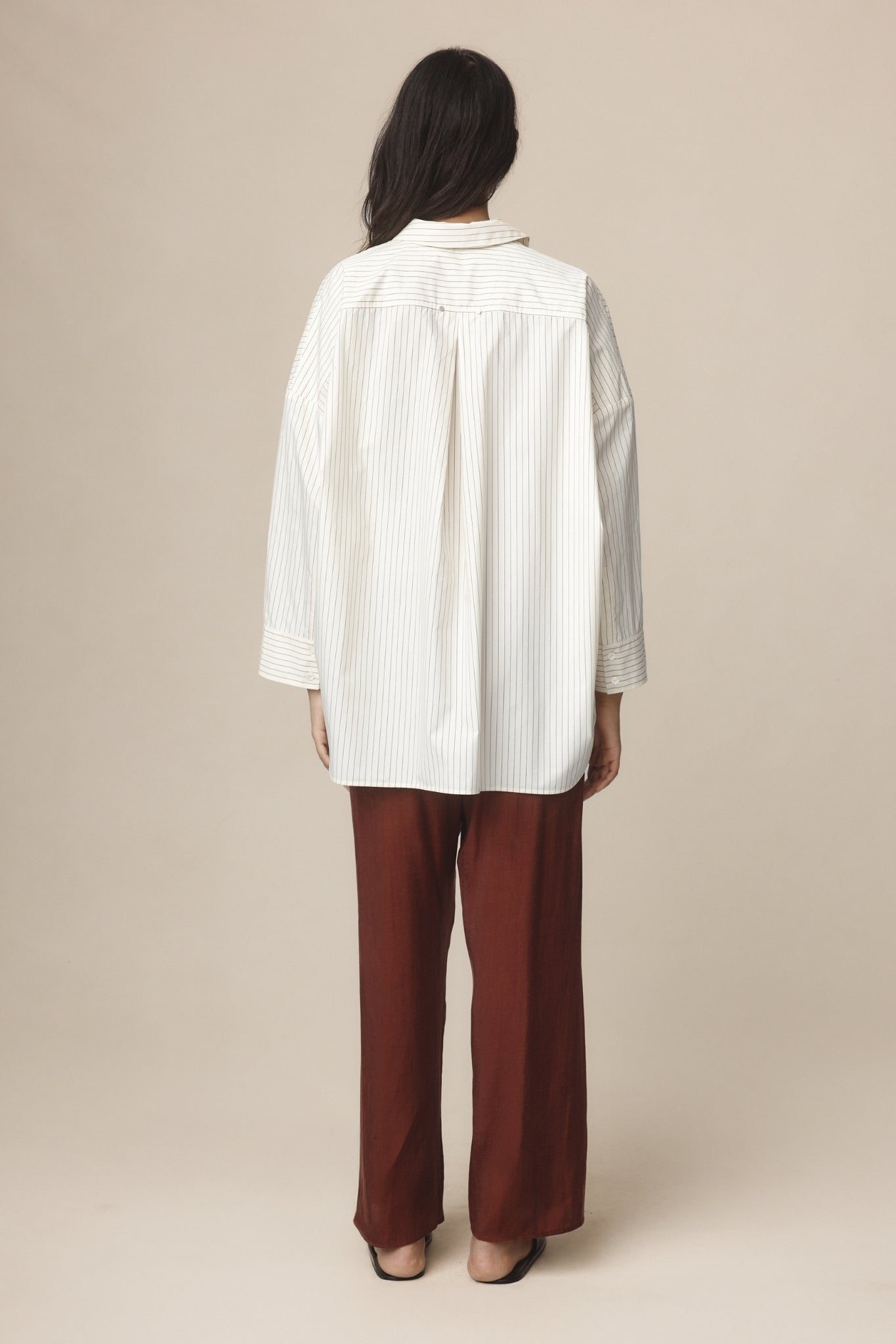 26SS EDIE SHIRT - IVORY / BLACK STRIPE