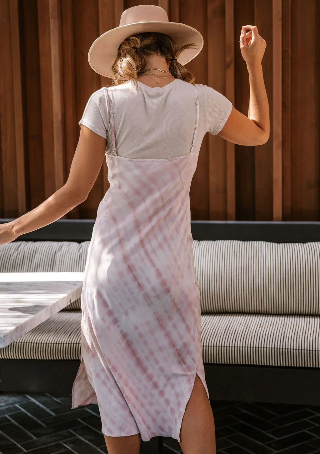 26SS soft pink Mid length slip dress