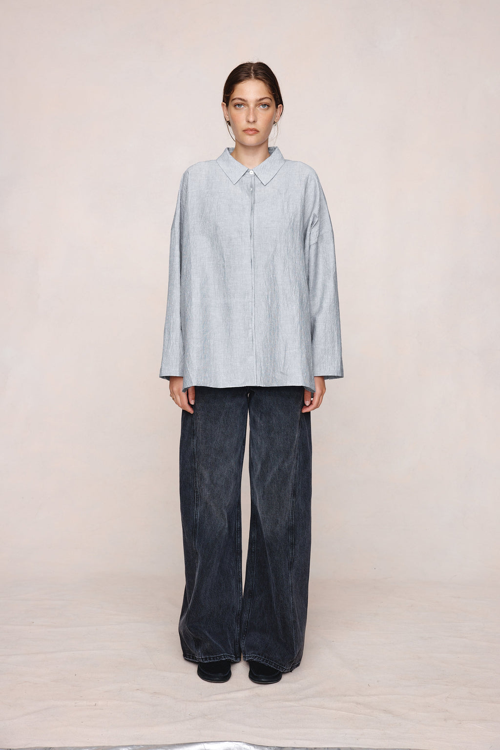 26SS FREDDY SHIRT - CHARCOAL STRIPE