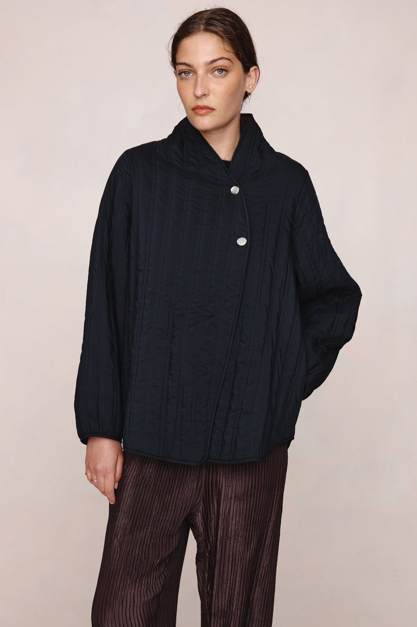 26SS AGNES JACKET - BLACK / TAPENADE