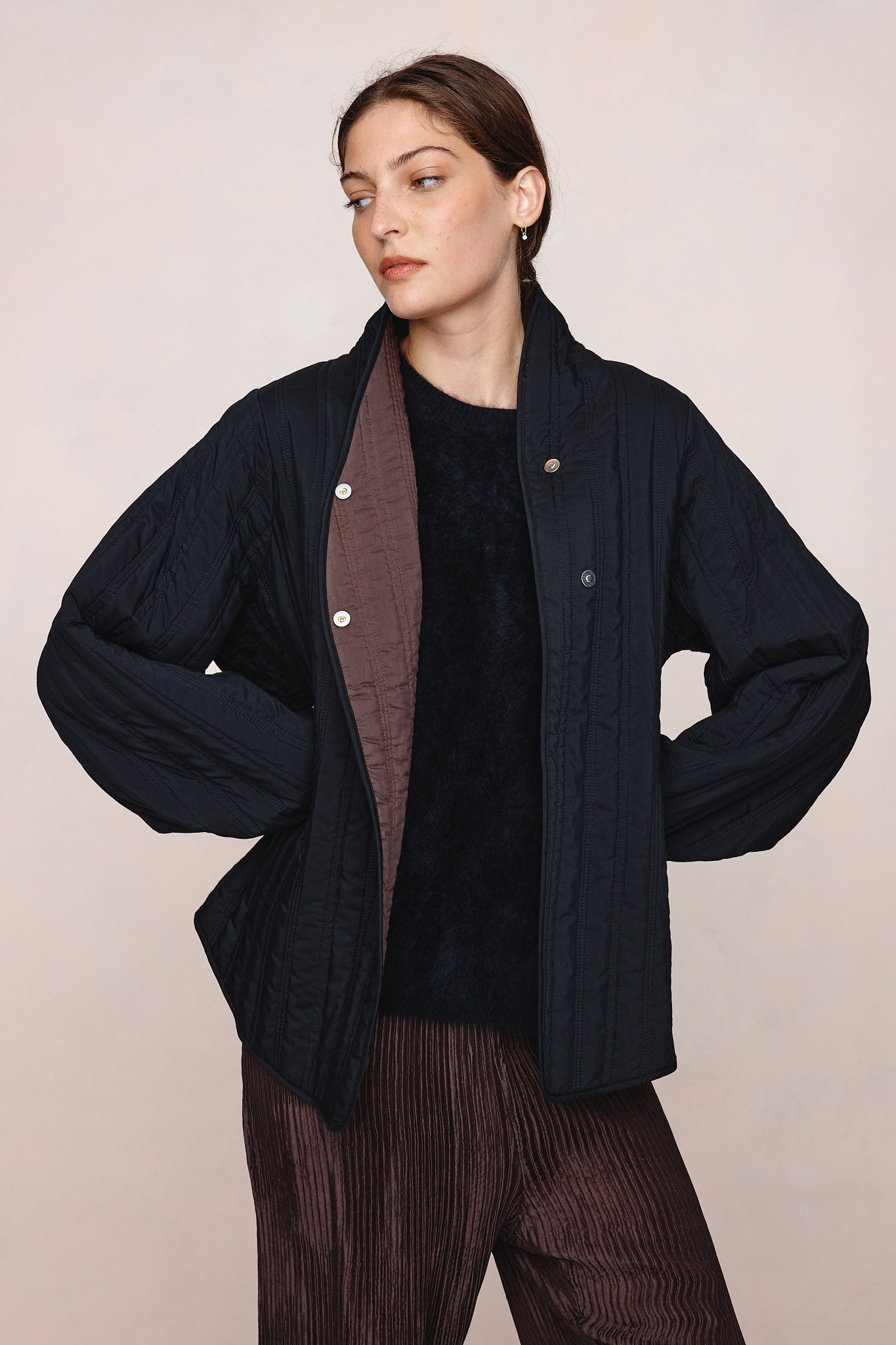 26SS AGNES JACKET - BLACK / TAPENADE
