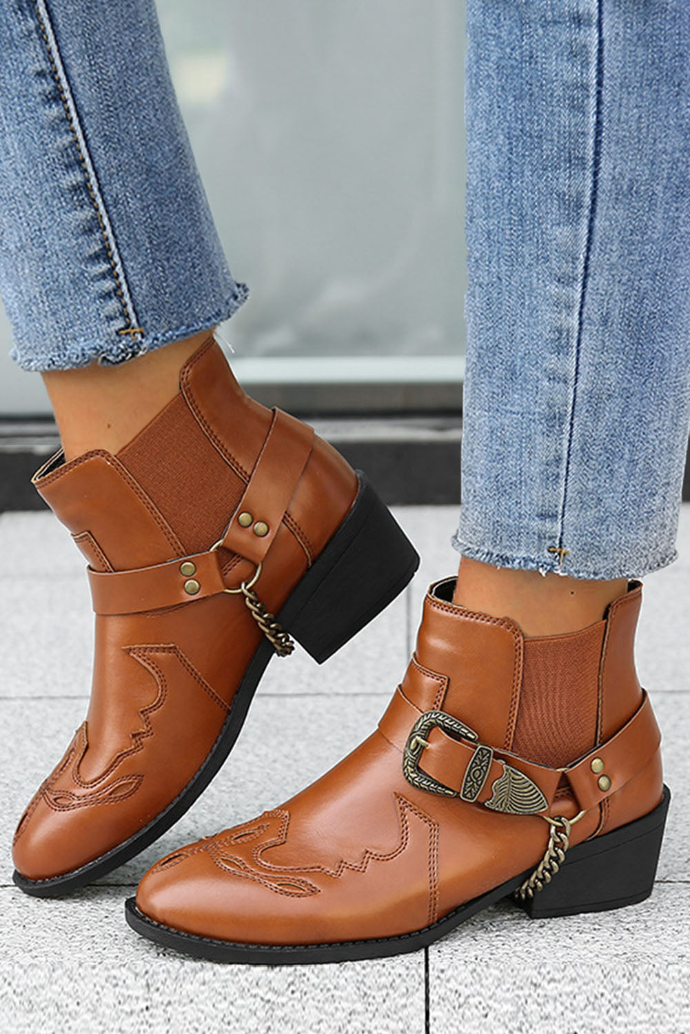 26SS Brown Western boots, Ankle boots, cowboy boots