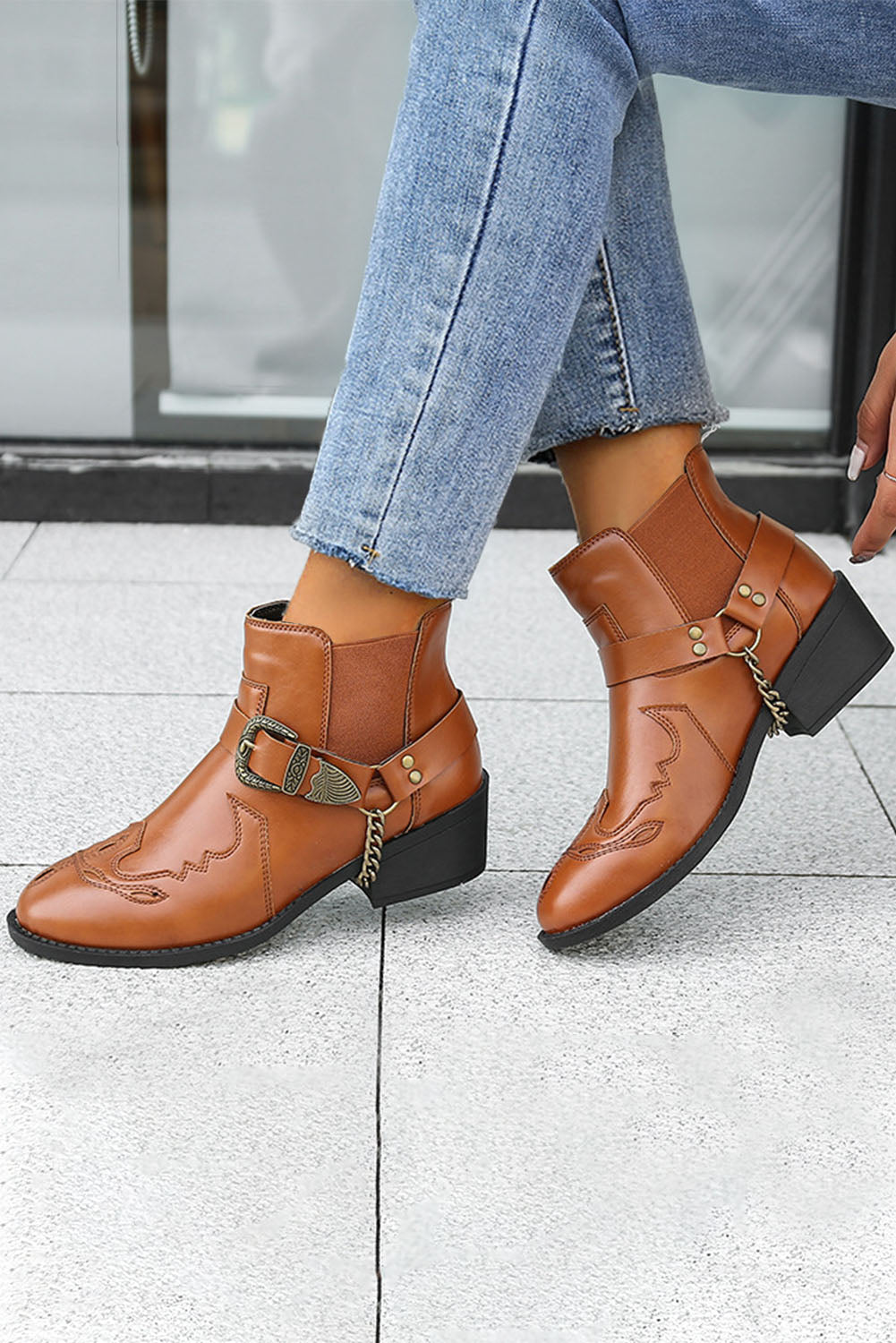 26SS Brown Western boots, Ankle boots, cowboy boots