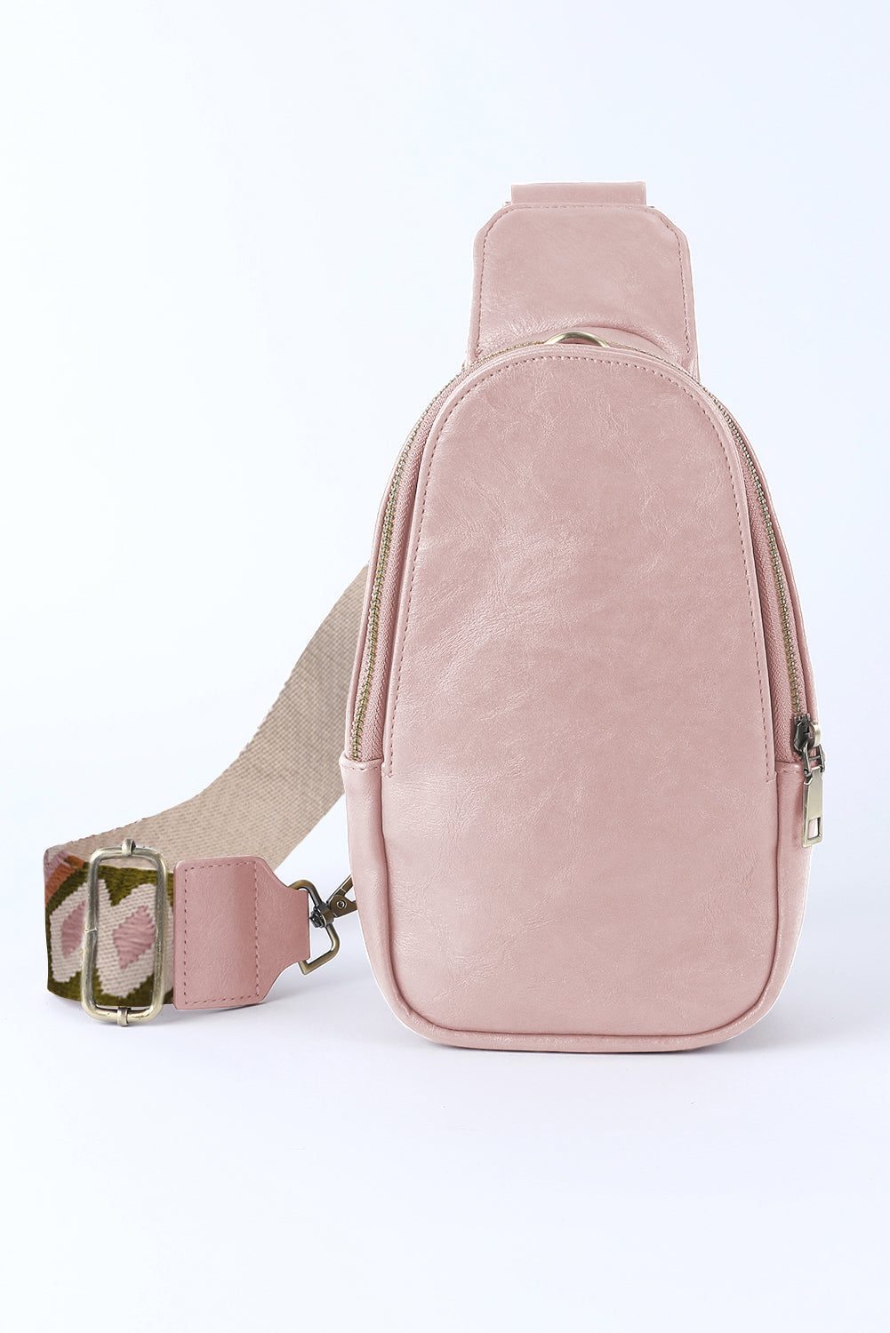 26SS pink Faux leather crossbody chest bag
