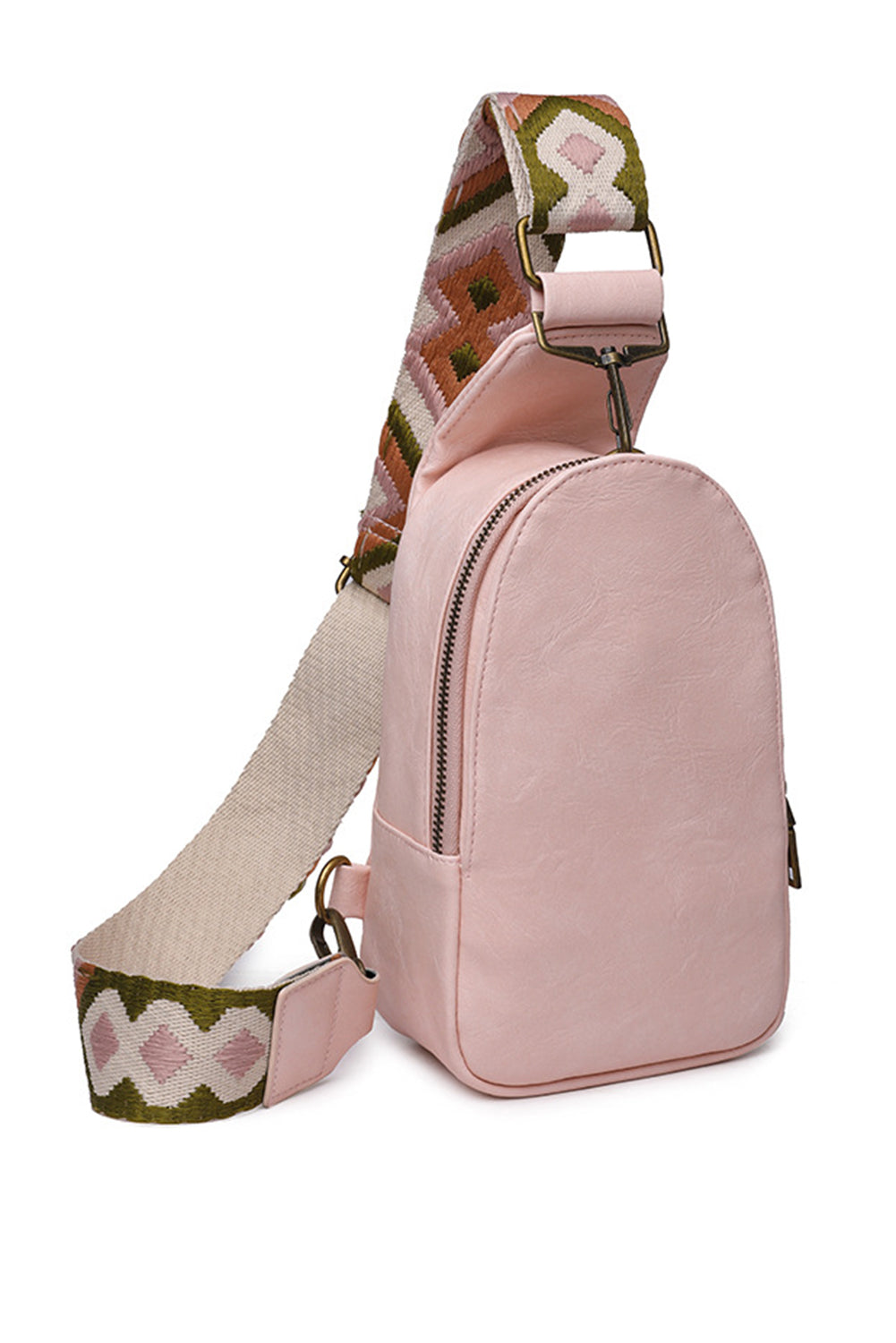 26SS pink Faux leather crossbody chest bag