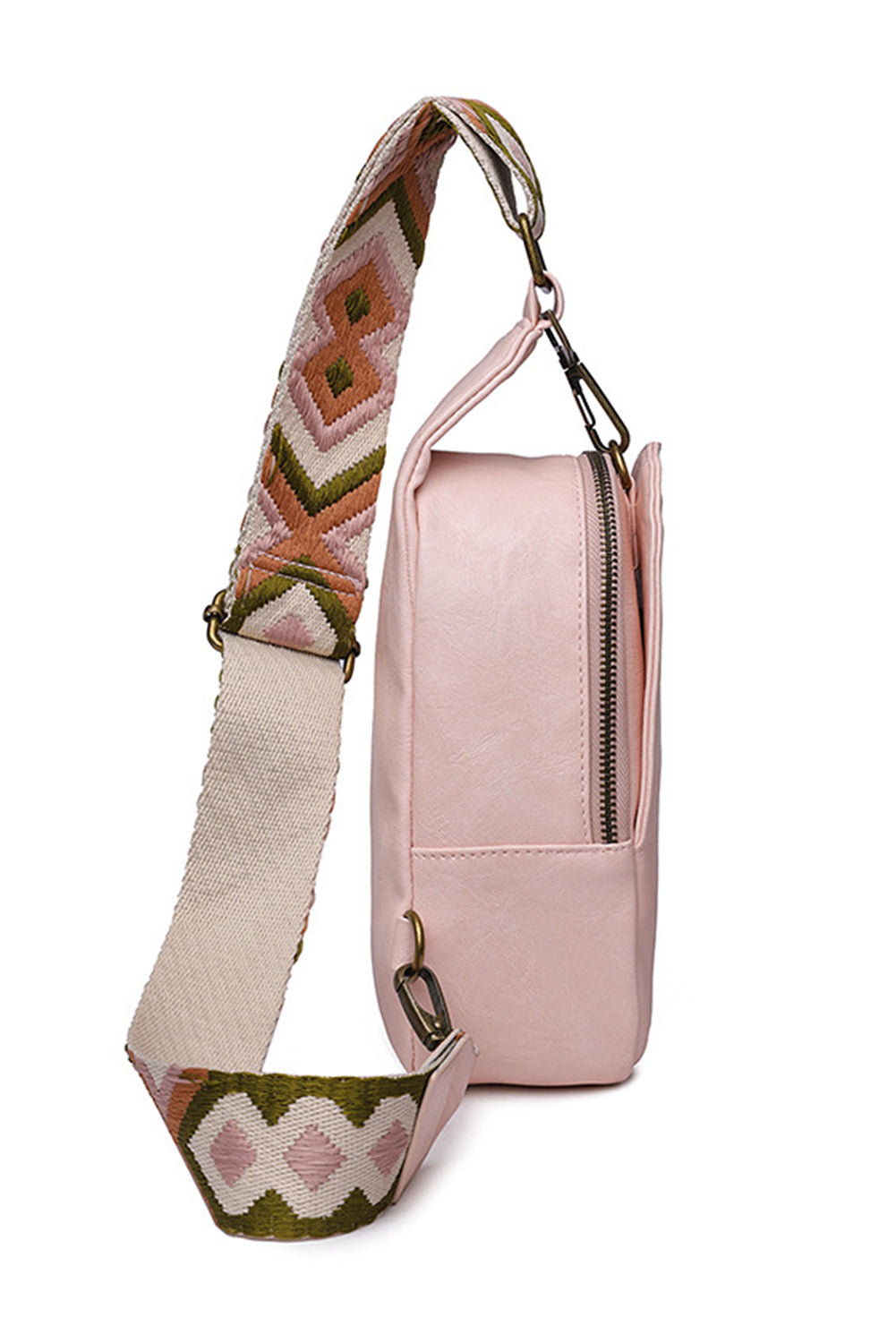 26SS pink Faux leather crossbody chest bag