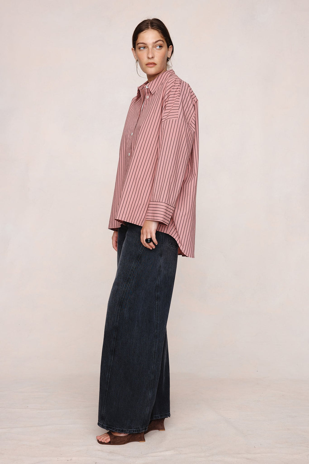 26SS EDIE SHIRT - ROSEWOOD STRIPE