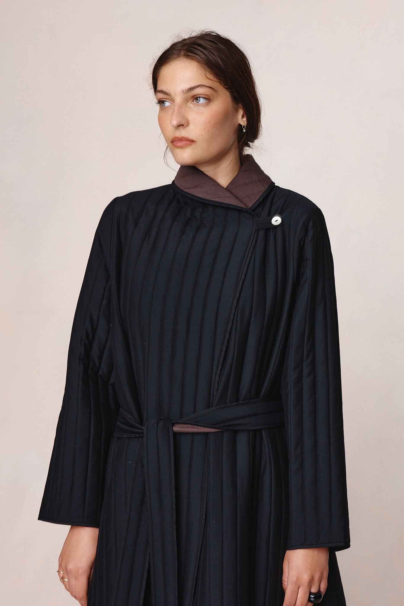 26SS ELI COAT - BLACK / TAPENADE