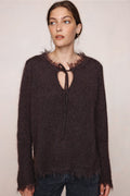 26SS FRAYED GABRIELLE JUMPER - TAPENADE