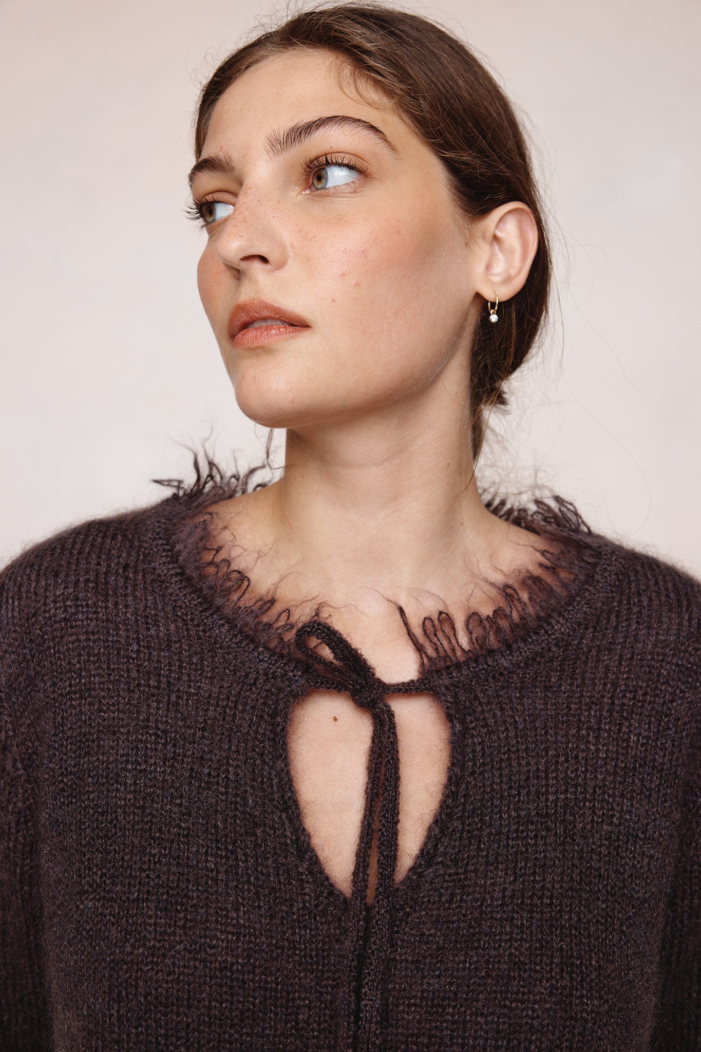 26SS FRAYED GABRIELLE JUMPER - TAPENADE