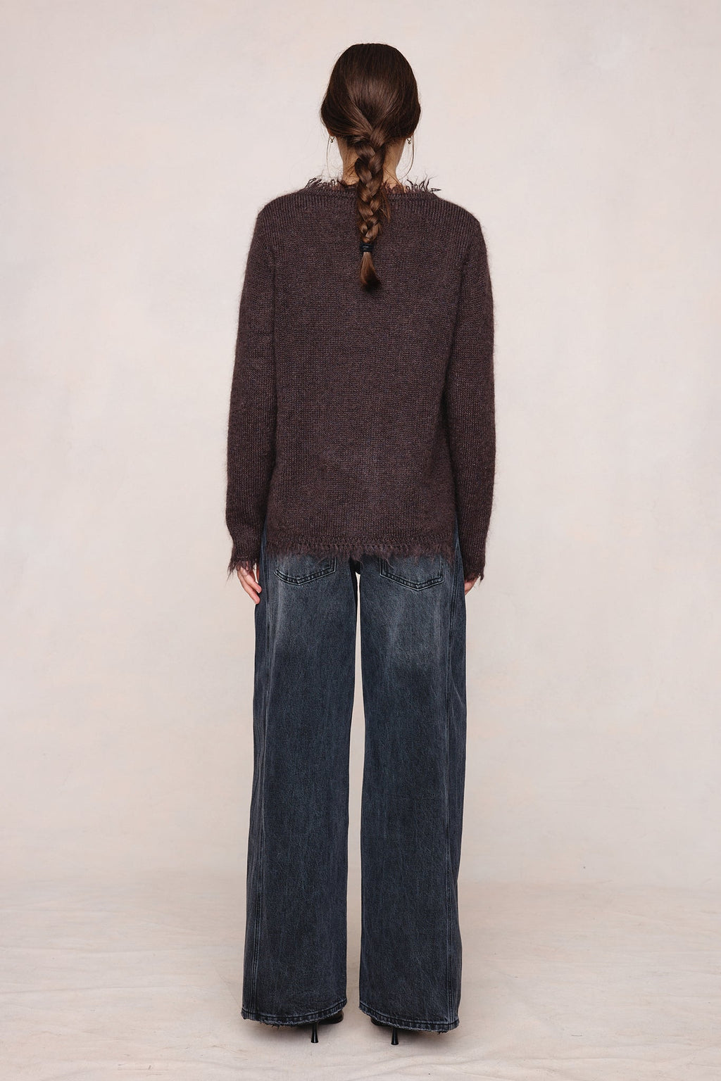 26SS FRAYED GABRIELLE JUMPER - TAPENADE