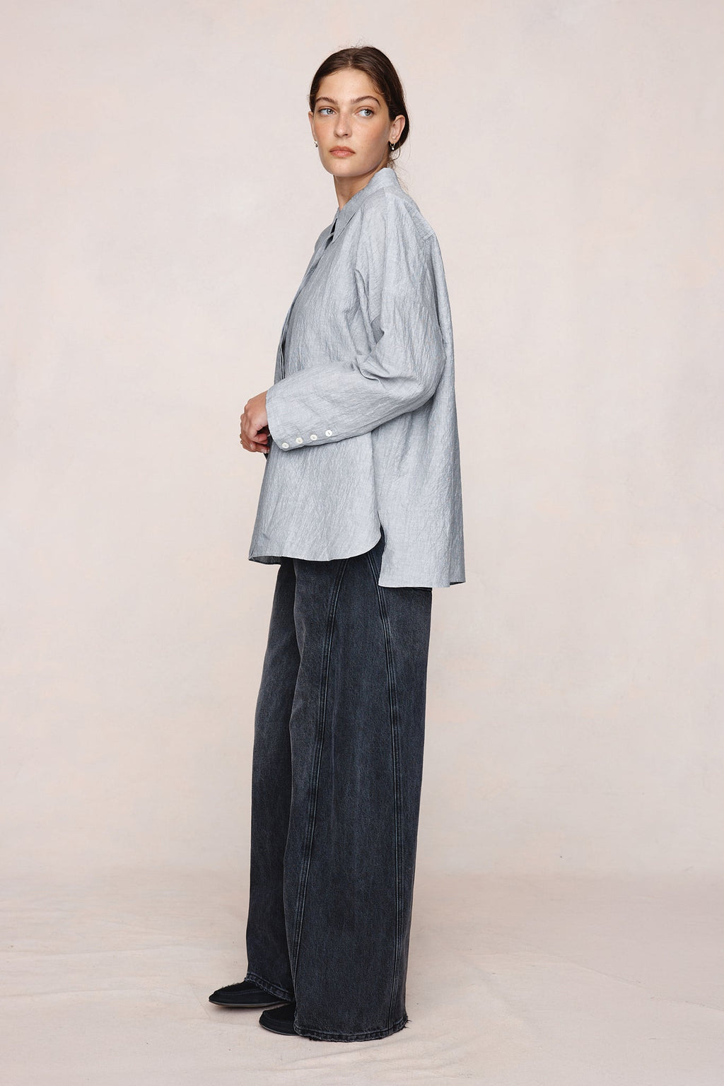 26SS FREDDY SHIRT - CHARCOAL STRIPE