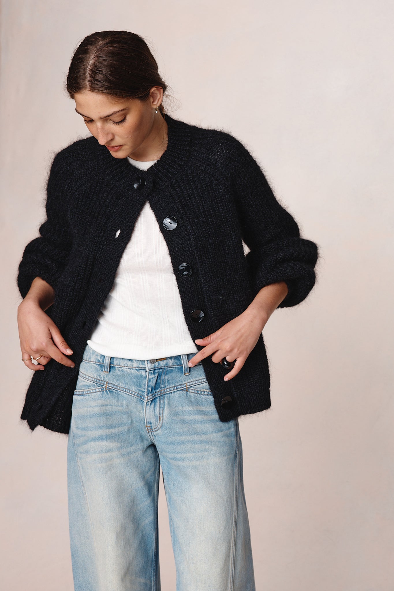 26SS JASPER CARDIGAN - BLACK