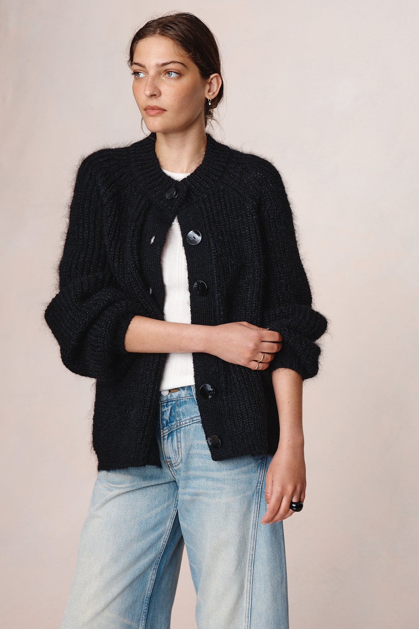 26SS JASPER CARDIGAN - BLACK