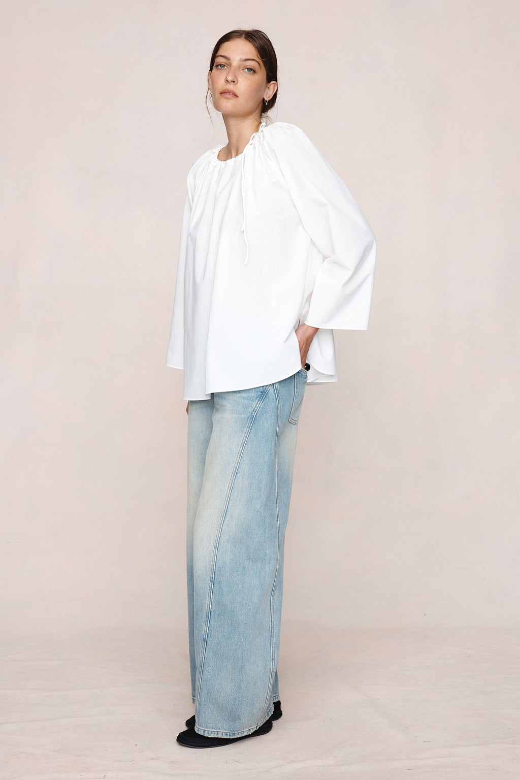 26SS KASIA TOP - IVORY COTTON