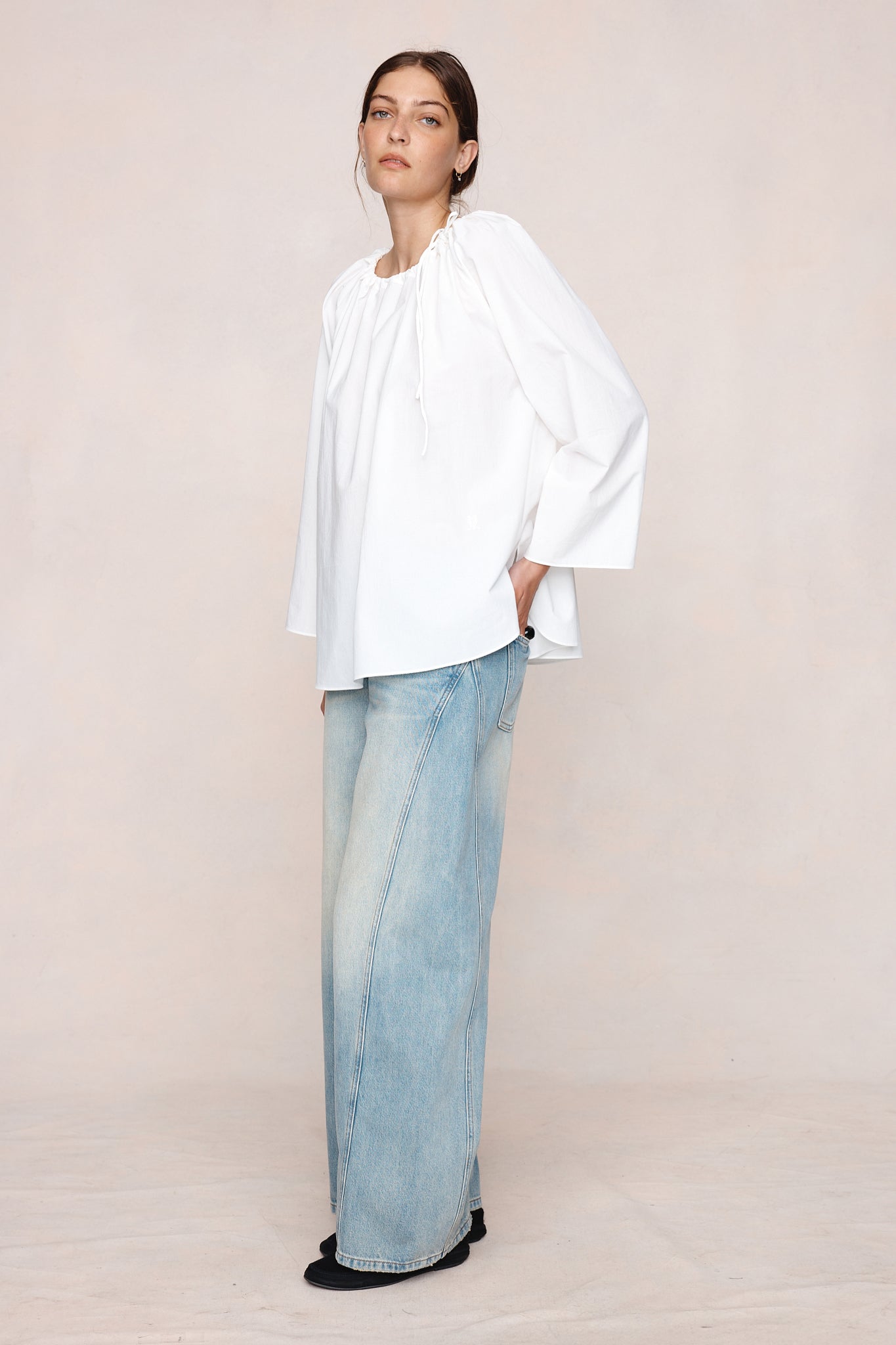 26SS KASIA TOP - IVORY COTTON