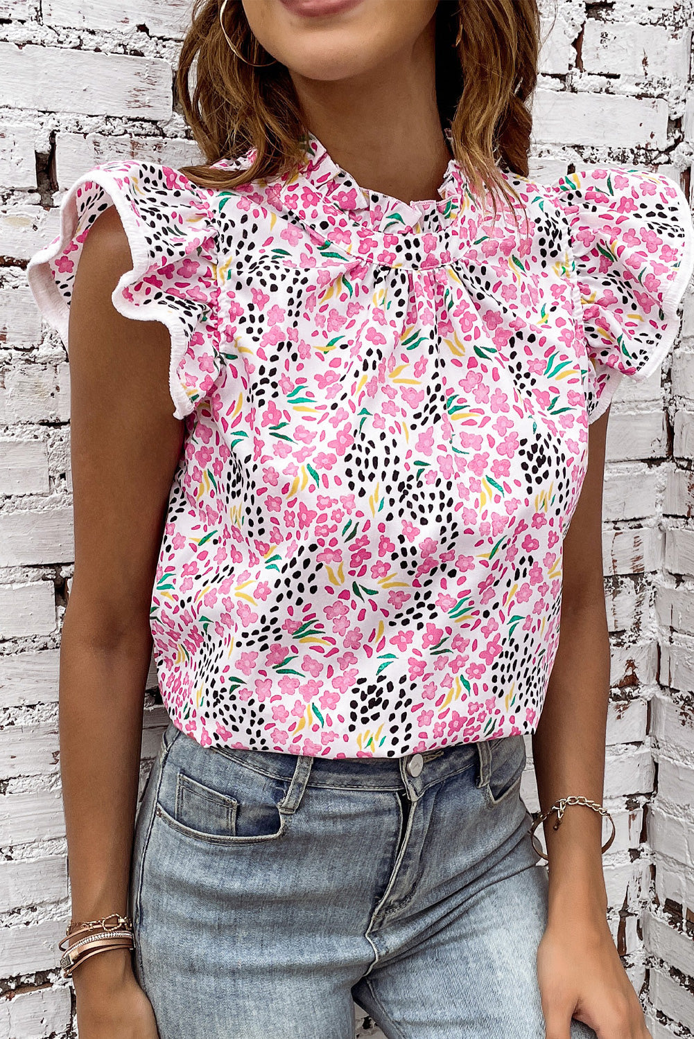 26SS High Neck Ruffle Sleeve top