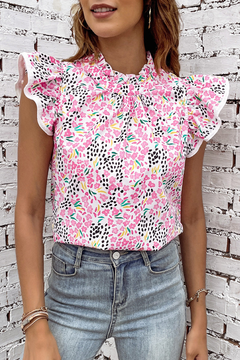 26SS High Neck Ruffle Sleeve top
