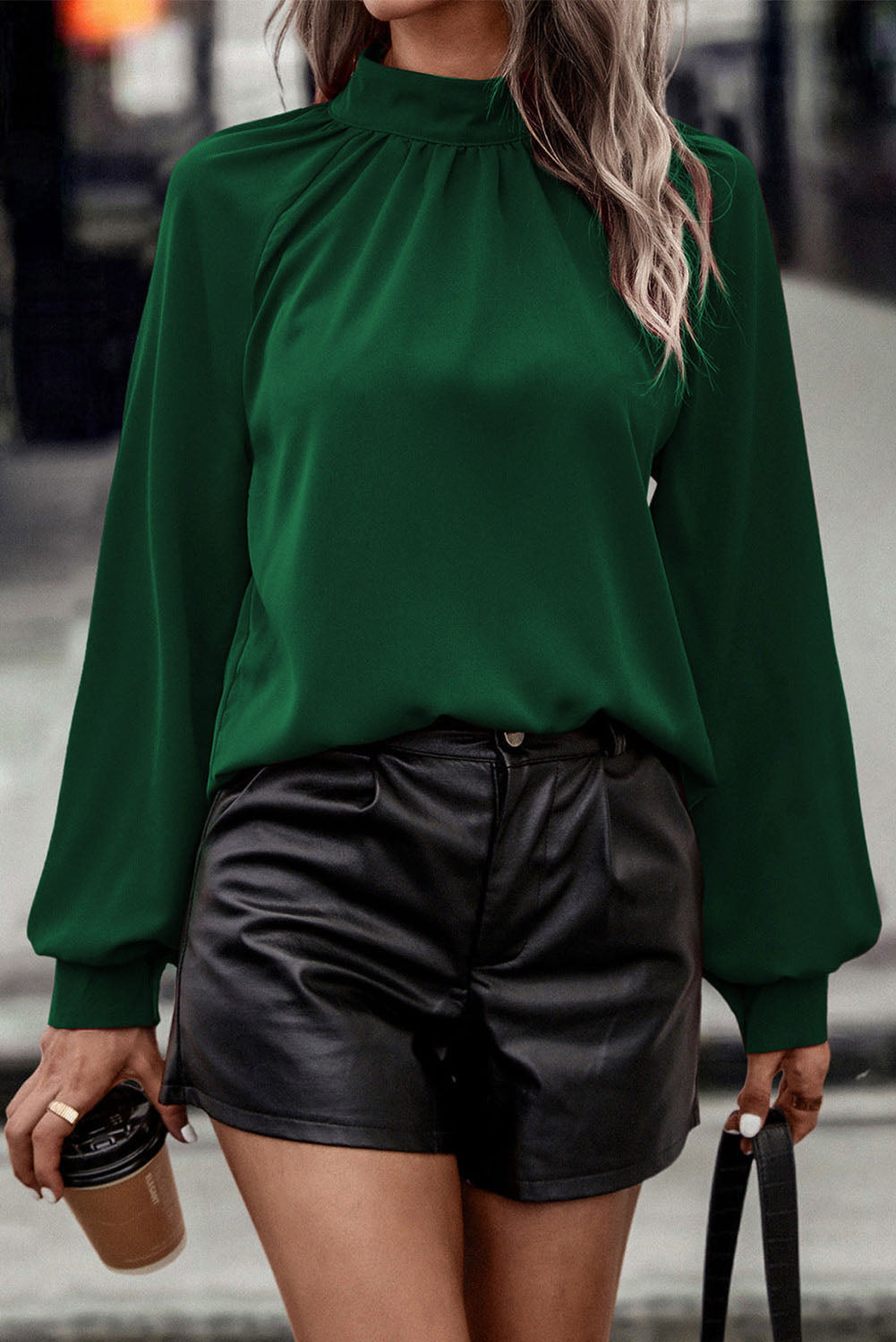 26SS Forest Green Keyhole shirt