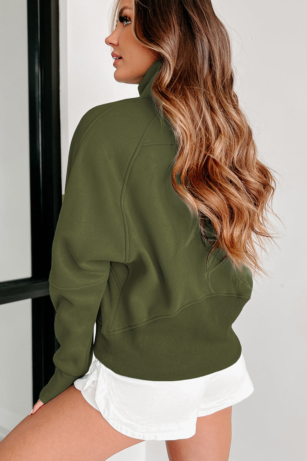 26SS Cropped half zip sweatshirt