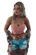 26SS Pink lace bralette, pink crop top