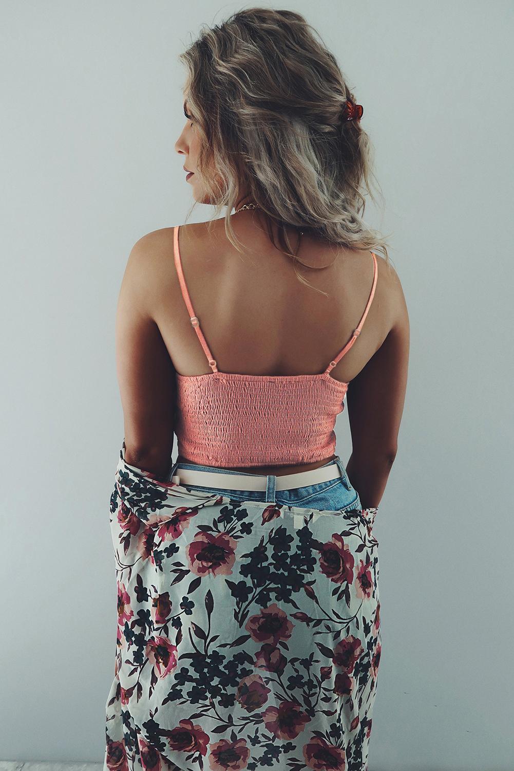 26SS Pink lace bralette, pink crop top