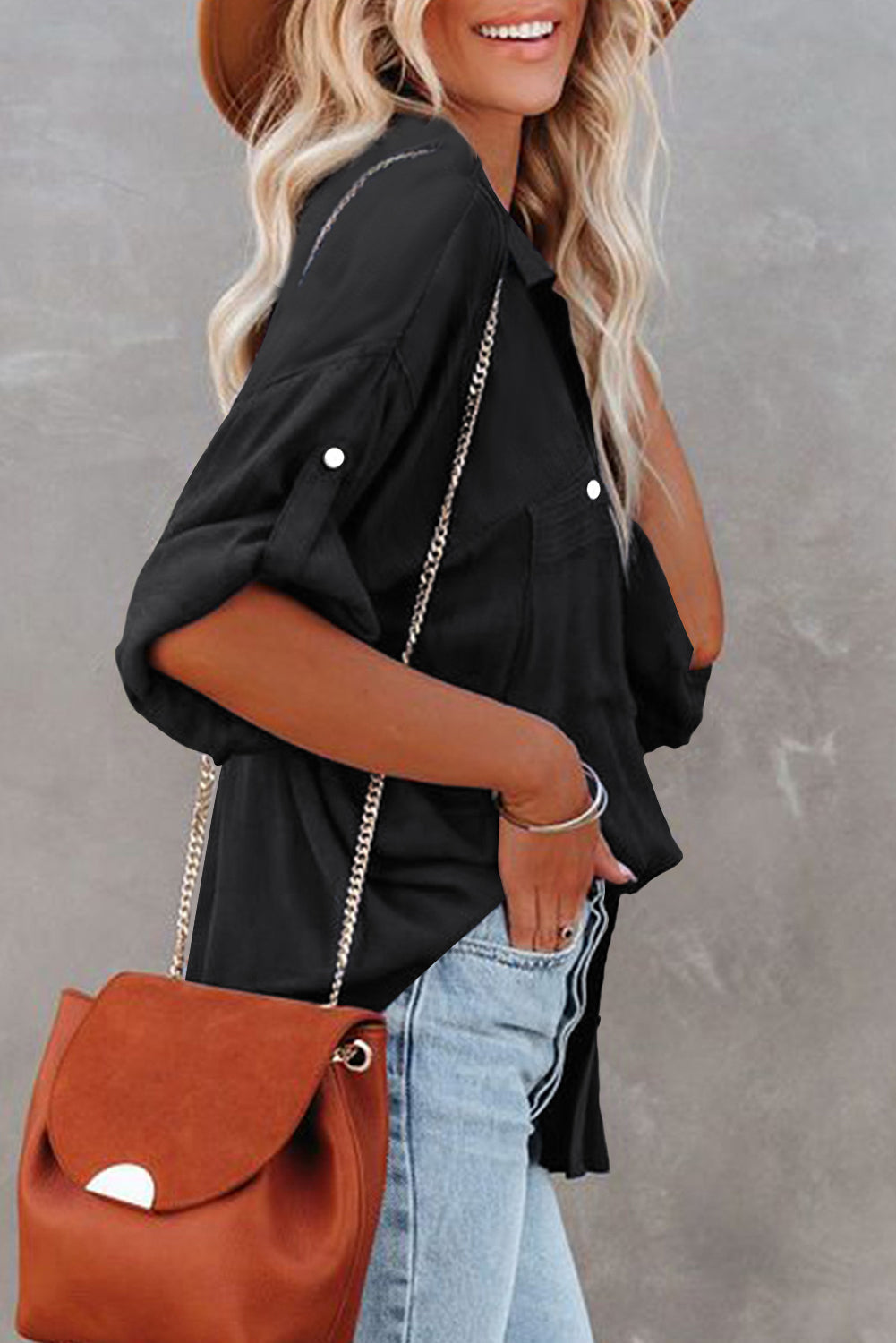 26SS Keep it classy! Black Button up shirt