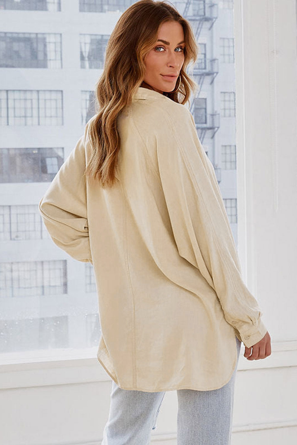 26SS Cream button-down shirt