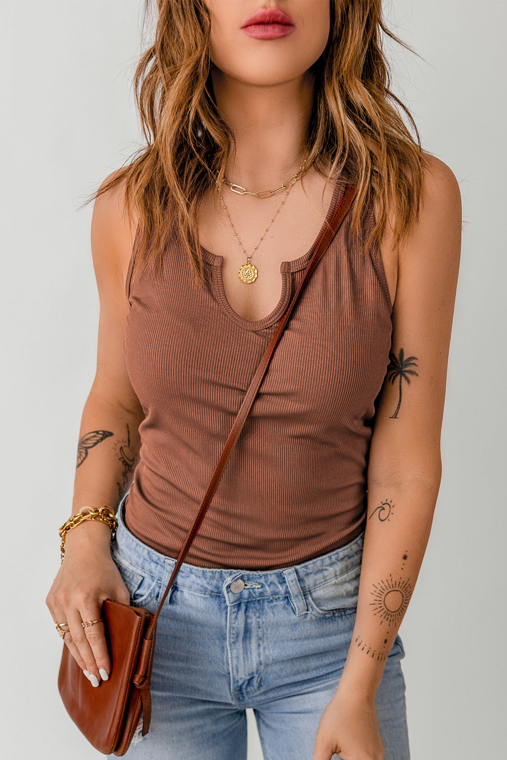 26SS Brown ribbed tank