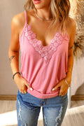 26SS Pink Lace V-Neck Cami