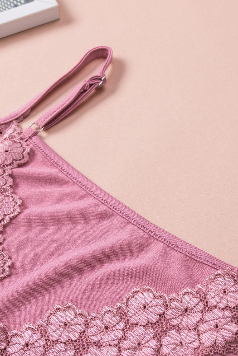 26SS Pink Lace V-Neck Cami