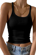 26SS black ribbed cropped tank