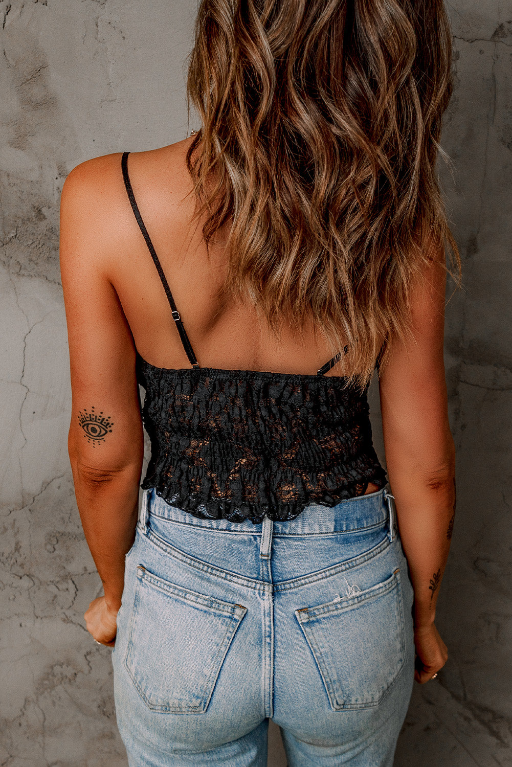 26SS Black Lace Bralette, cropped top