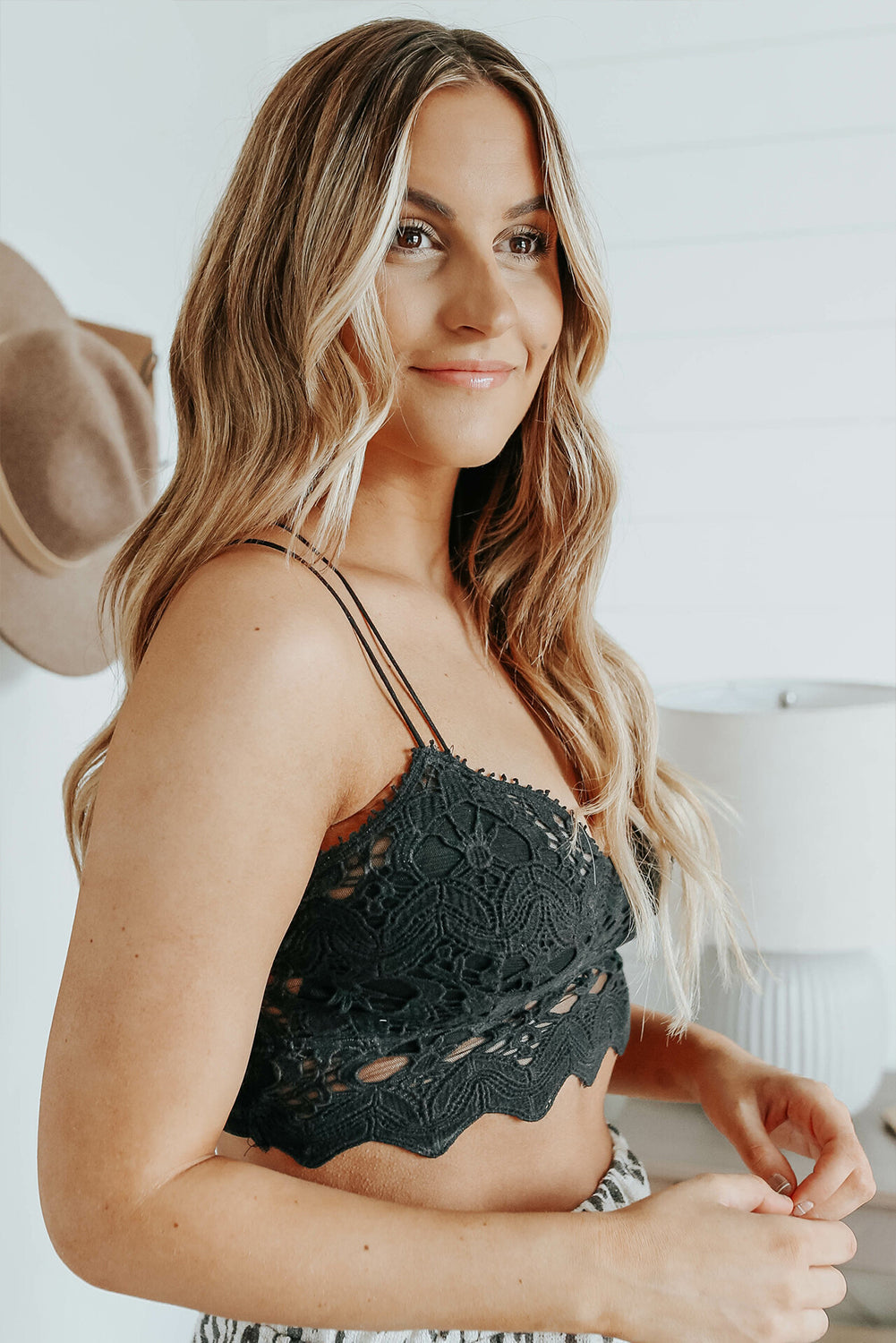 26SS Black Cropped top, bralette, Crocheted bralette
