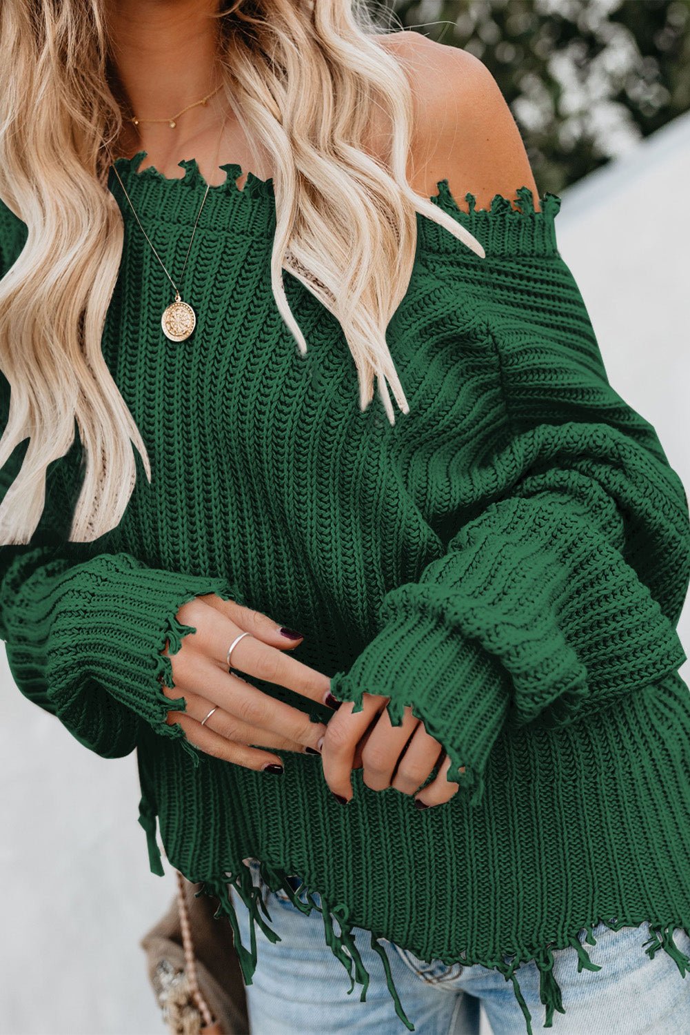 26SS Forest green V-Neck sweater