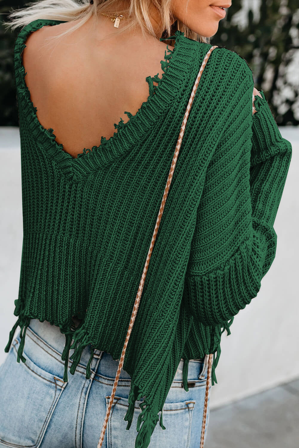 26SS Forest green V-Neck sweater