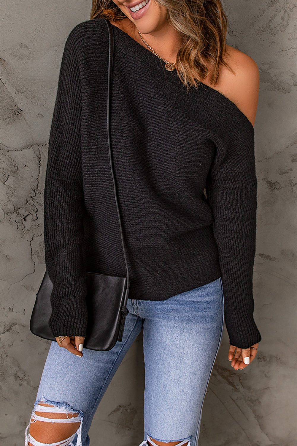 26SS Off Shoulder knit sweater