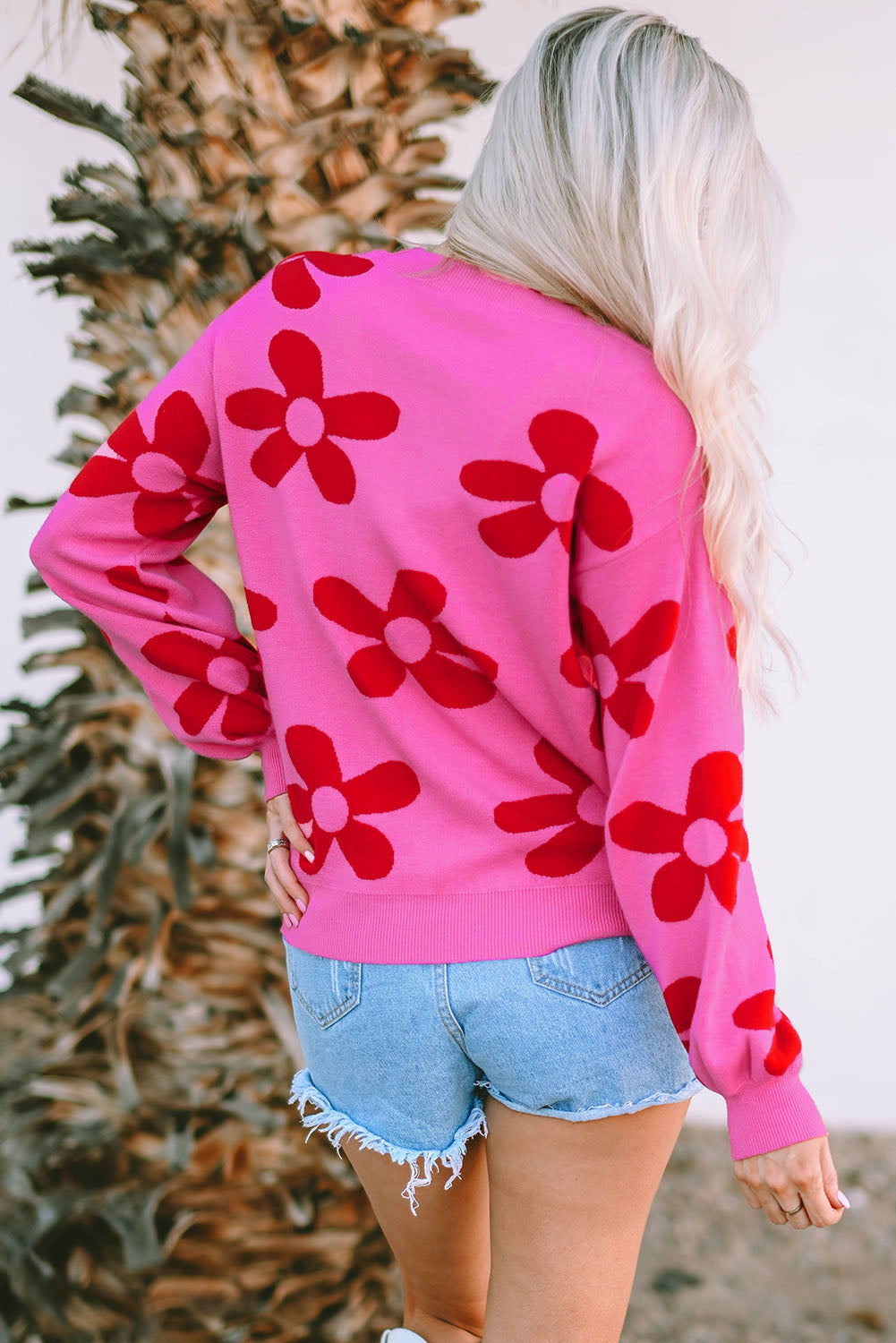 26SS Pink daisy sweater