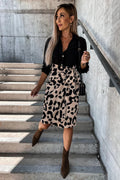 26SS High waist leopard wrap skirt with tie