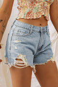 26SS Sky blue distresses jean shorts