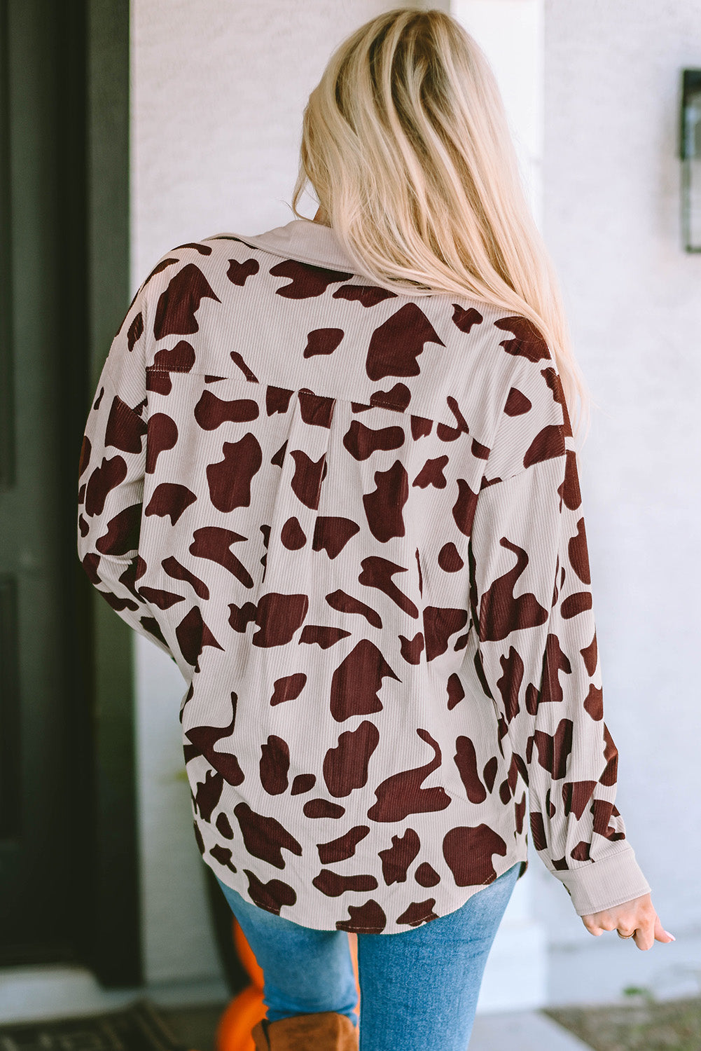 26SS Cow Print light weight oversized jacket