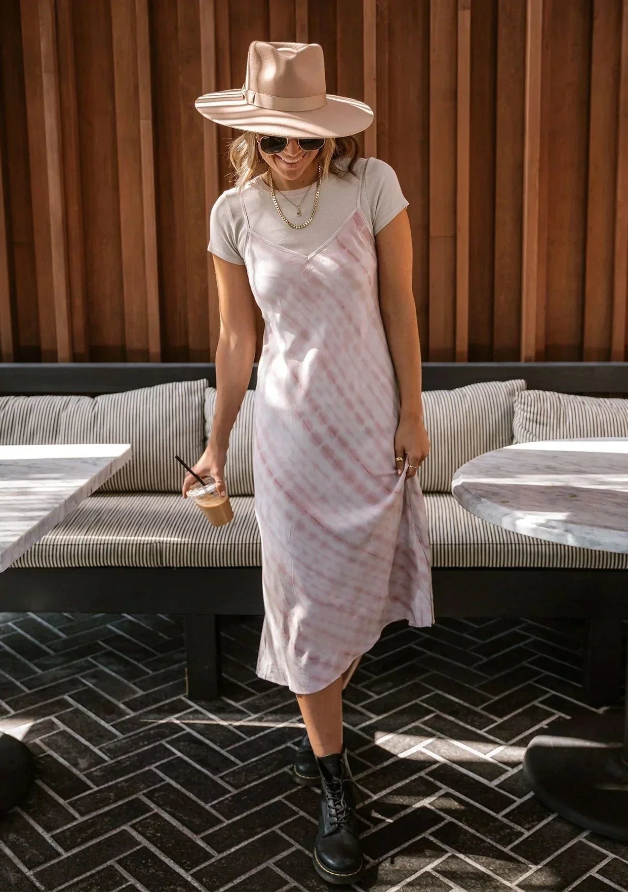 26SS soft pink Mid length slip dress