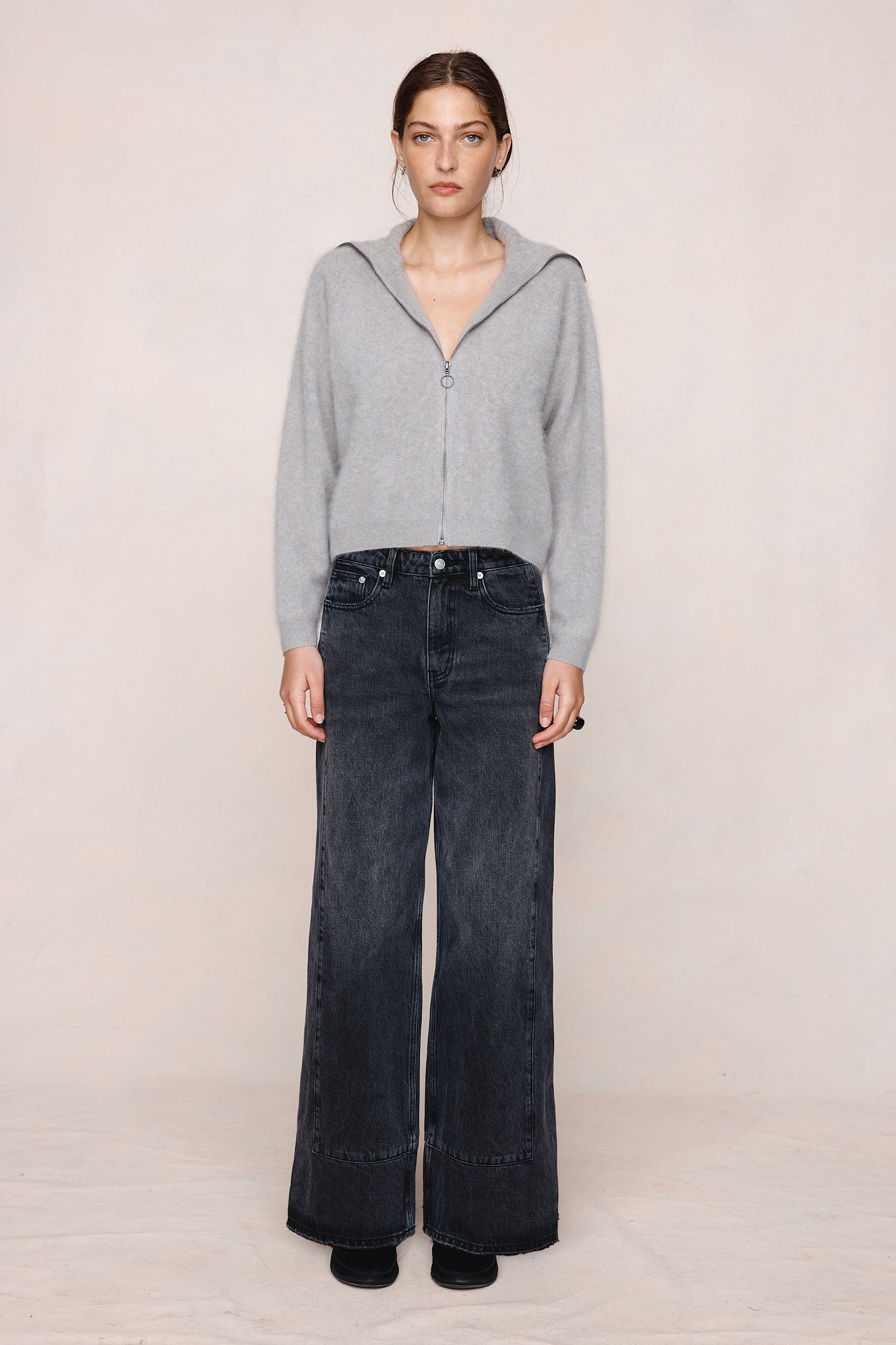 26SS OSCAR ZIP UP - FOG