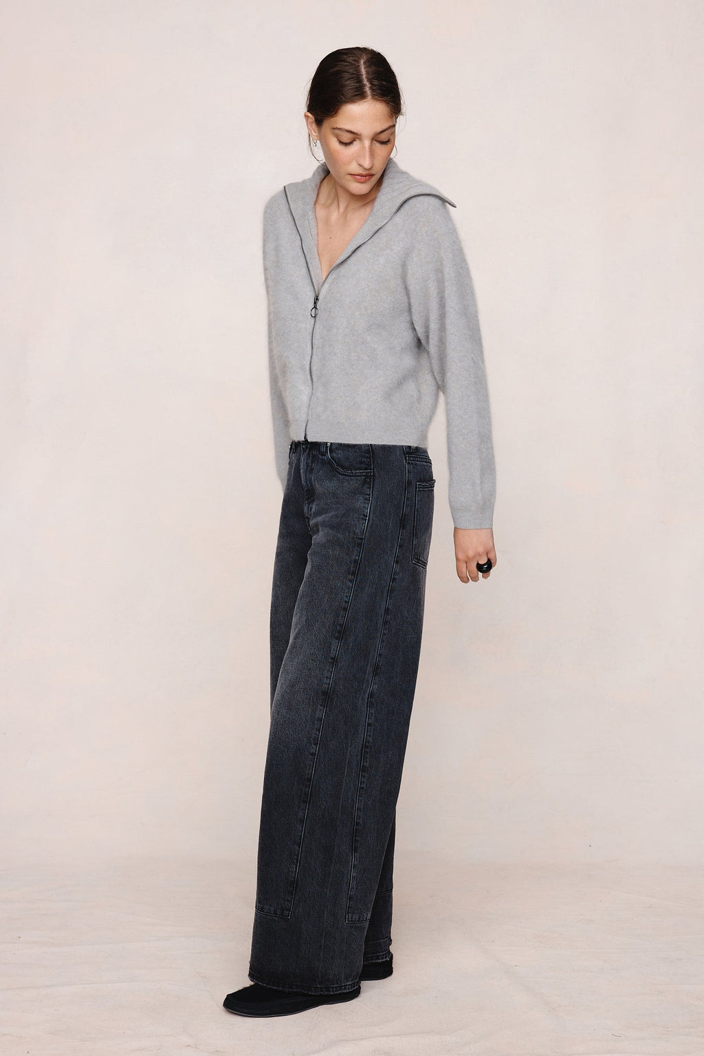 26SS OSCAR ZIP UP - FOG