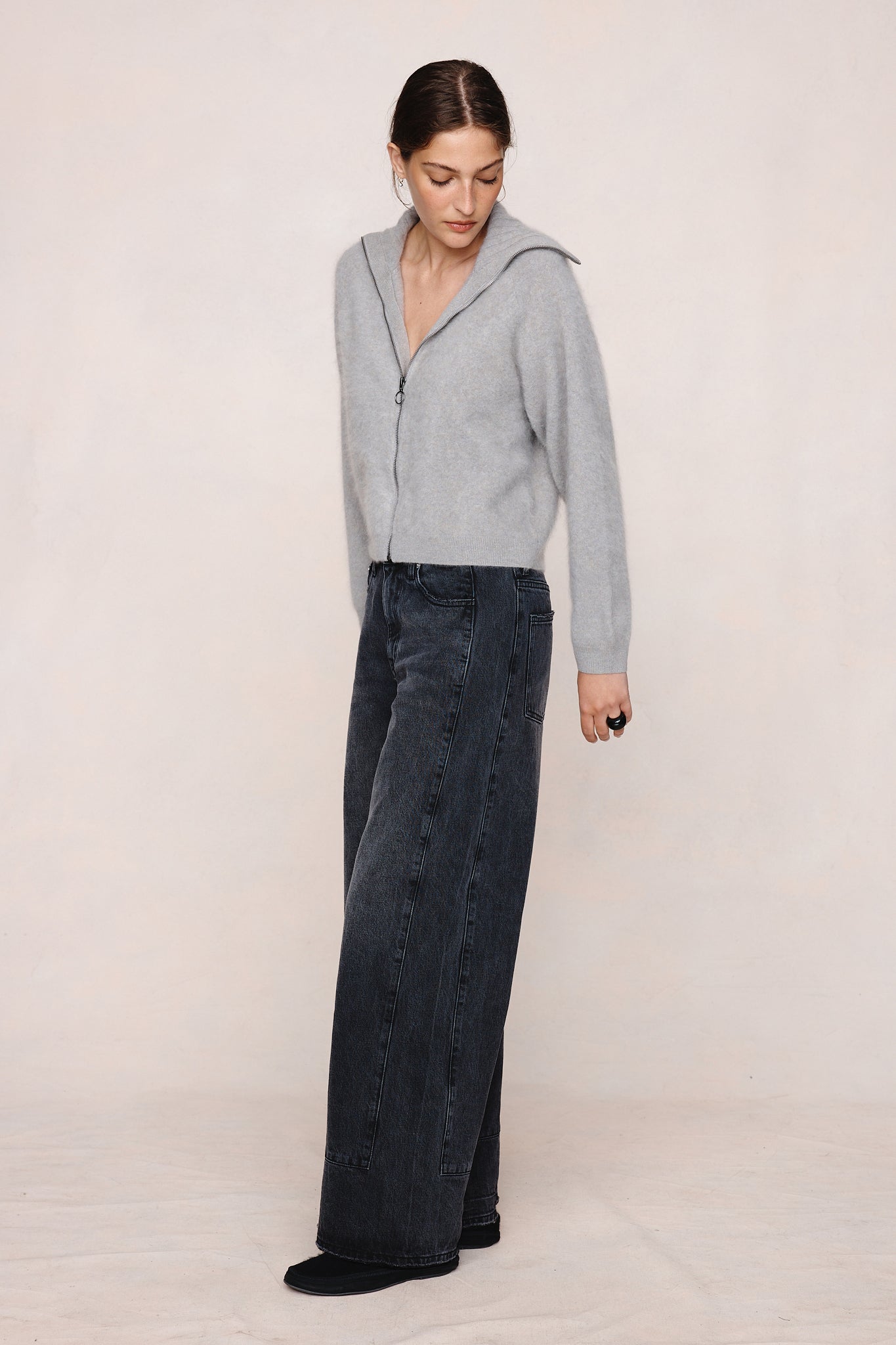 26SS OSCAR ZIP UP - FOG