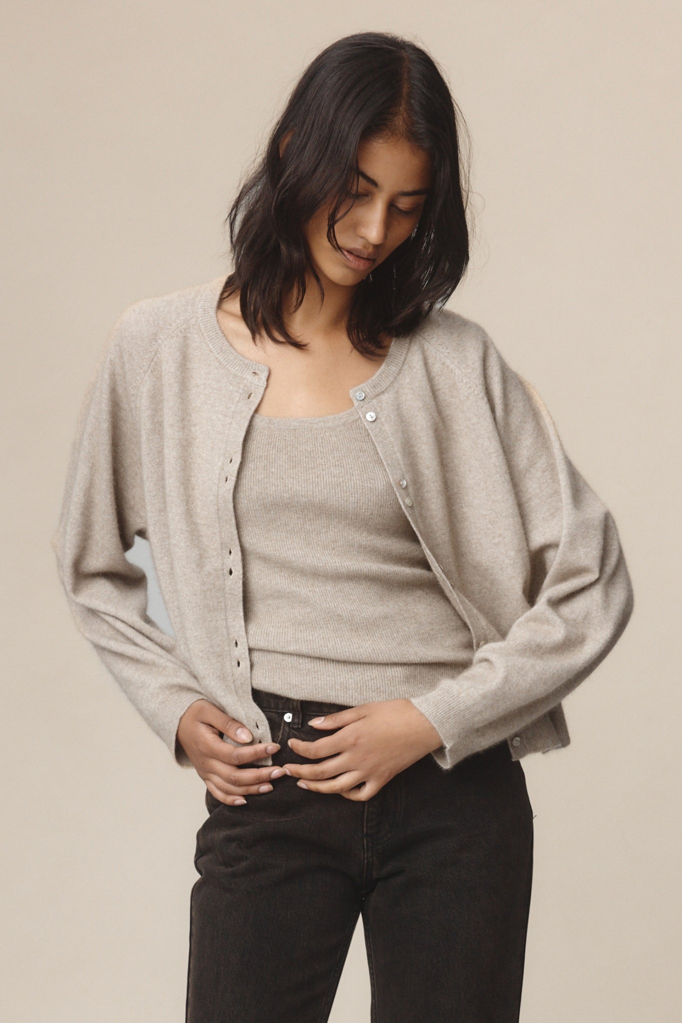26SS BABETTE CARDIGAN - BUFF