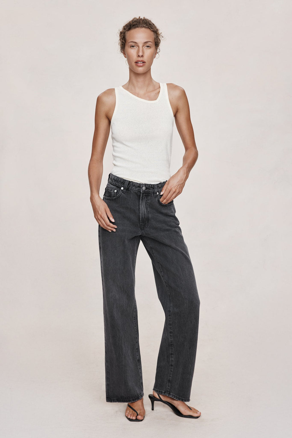26SS WIDE LEG JEAN - FADED BLACK