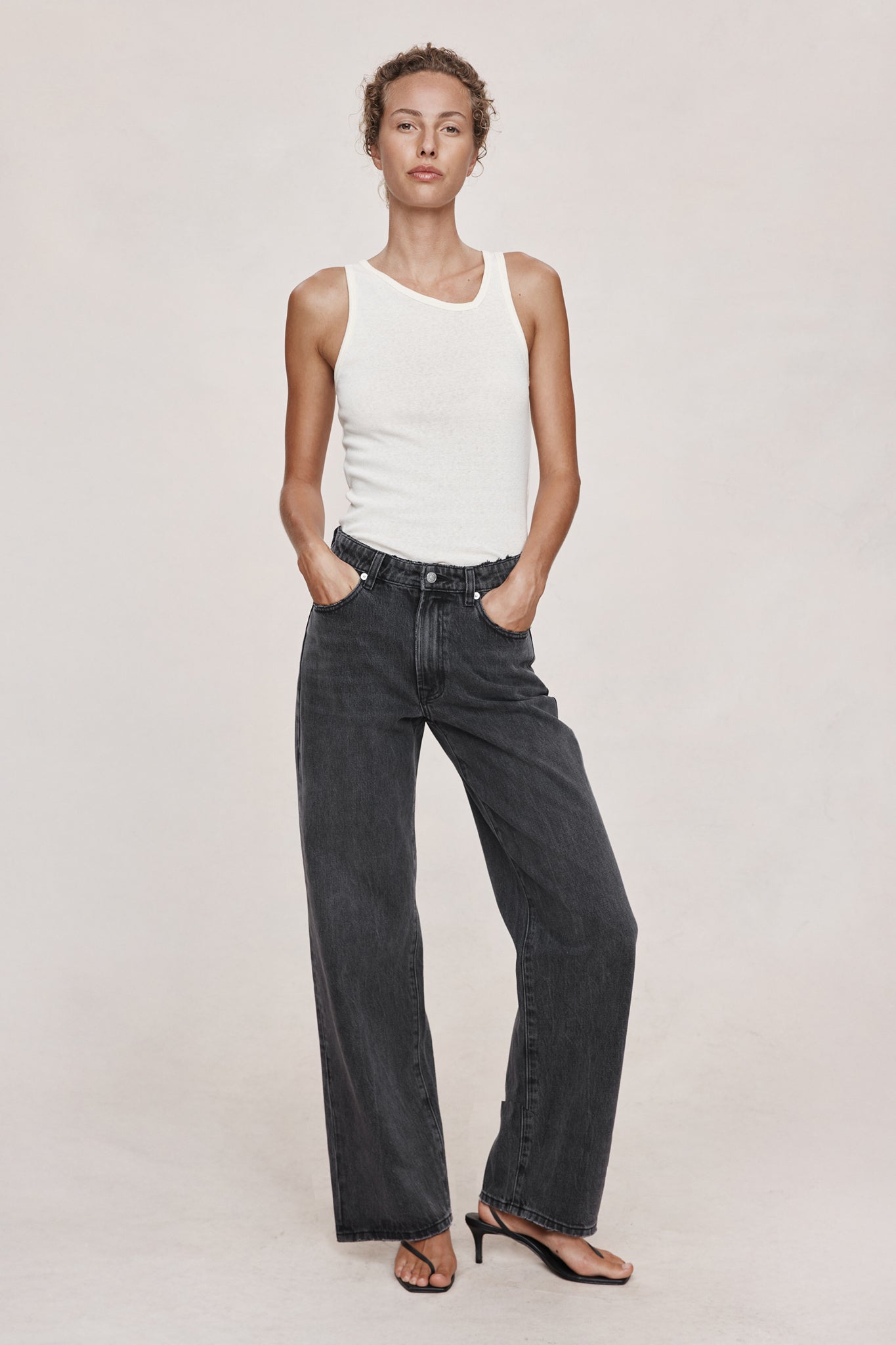26SS WIDE LEG JEAN - FADED BLACK